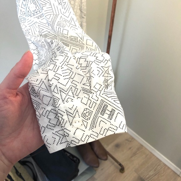 Geometric print button down top. - Picture 2 of 5